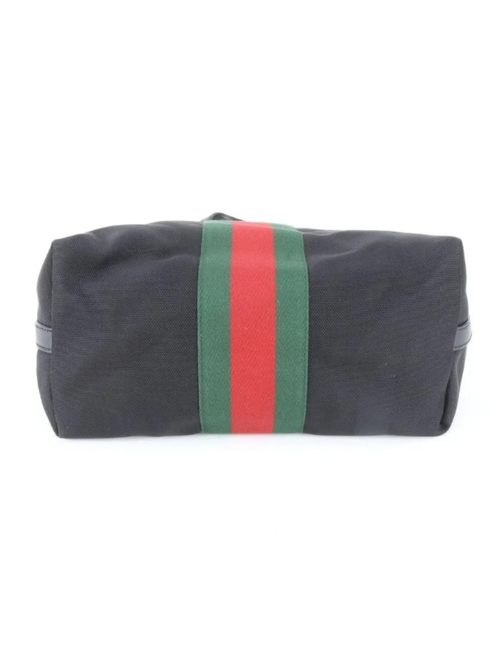 Gucci Sherry Line Leather Canvas Tote Shoulder Business Black